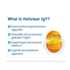 NATRIVIGA Heliclear IgY label close-up highlighting ingredients and purity.