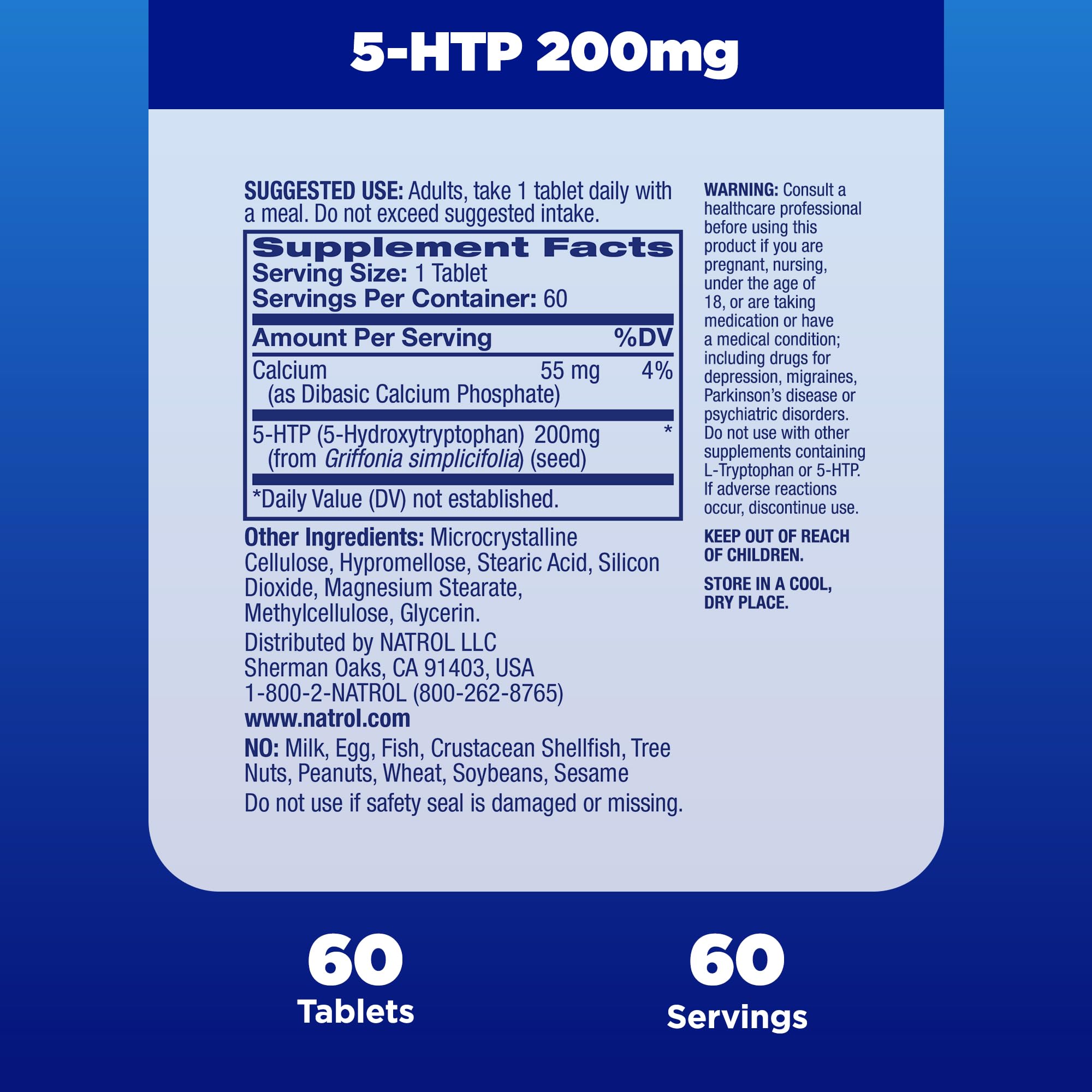 Natrol 5-HTP packaging box for 60-day supply