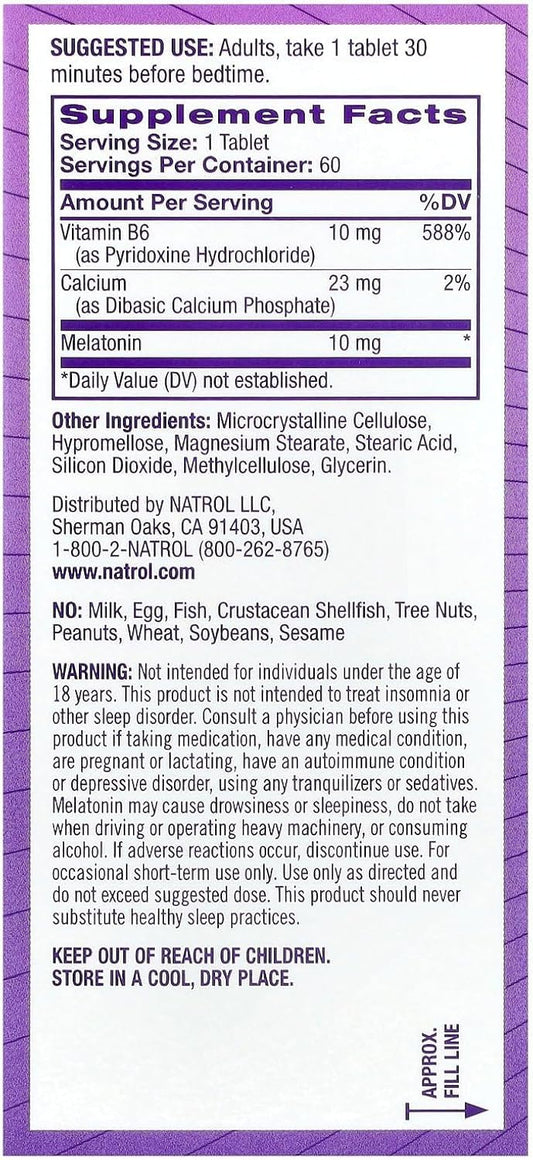 Natrol Advanced Sleep Melatonin packaging shows three-bottle pack