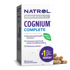 Natrol Cognium Complete bottle front promoting daily brain health support
