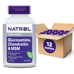 Natrol glucosamine chondroitin MSM tablets bottle front for daily joint support