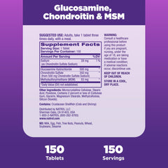 Natrol glucosamine chondroitin MSM tablets pack for long-term daily use