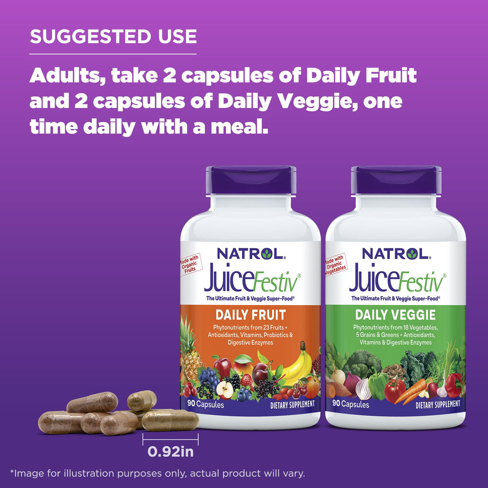 Natrol JuiceFestiv packaging shot highlighting a 45-day supply.