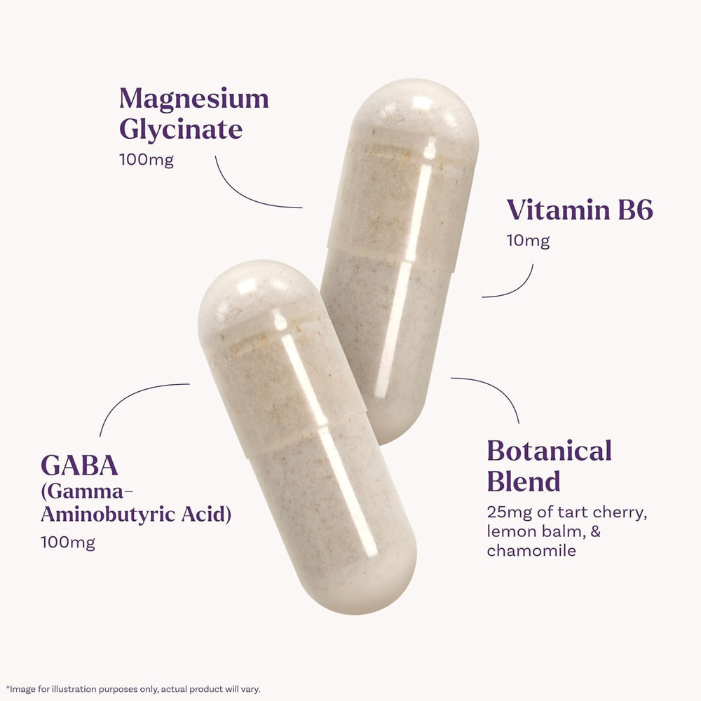 Natrol magnesium glycinate capsules promoting muscle relaxation at night.