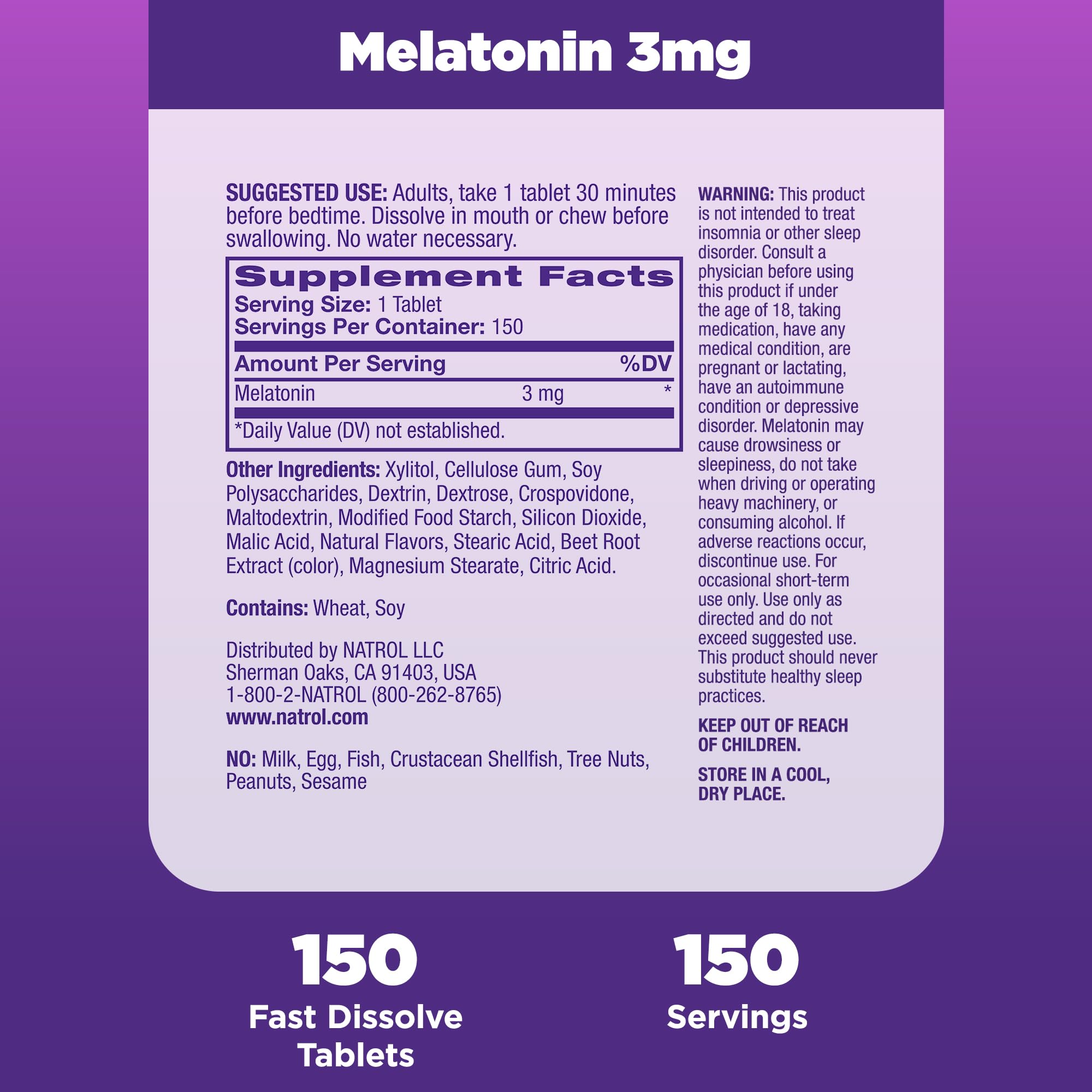 Vegetarian-friendly symbol and Natrol logo on packaging.