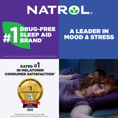 Long 70-day supply of Natrol strawberry melatonin gummies.
