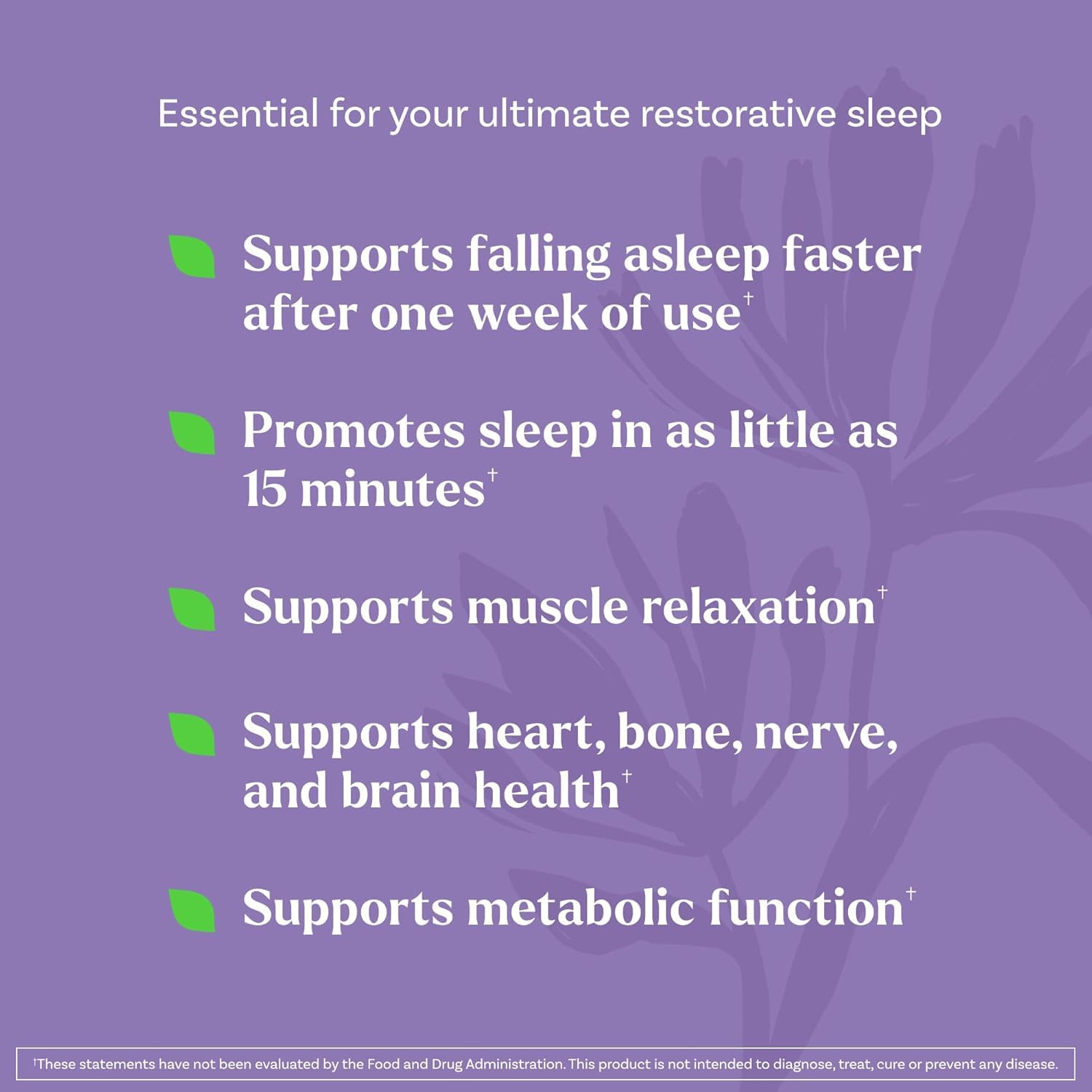 Natrol Sleep & Restore bottle side highlighting ingredients for nighttime calm