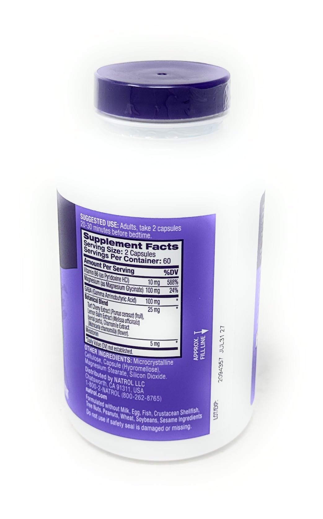 Natrol Sleep & Restore capsules close-up highlighting melatonin blend
