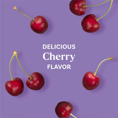 Natrol Sleep + Restore gummies close-up showing cherry-flavored bite-sized pieces.