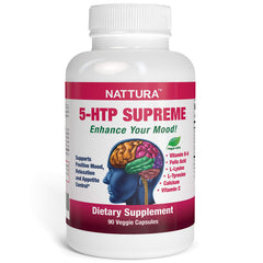 Nattura 5-HTP Supreme bottle front for mood support
