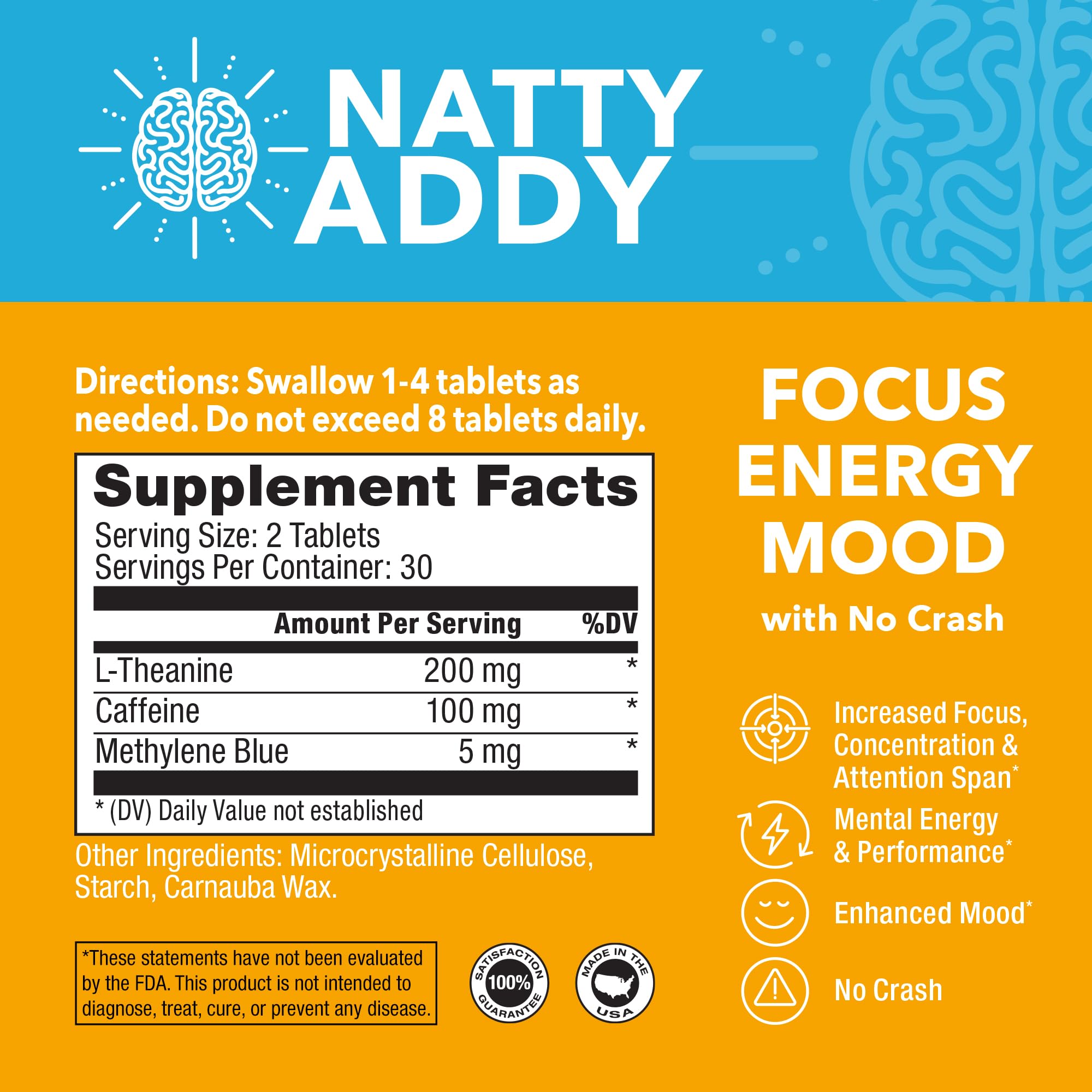 Natty Addy pharmaceutical-grade label signals quality and purity