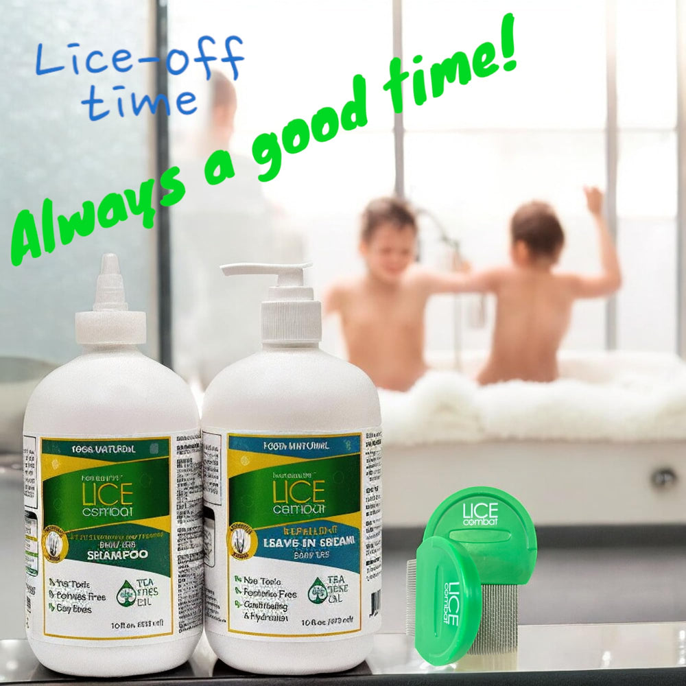 NatulabUSA family-use scene emphasizes safe family lice control.