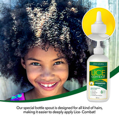 NatulabUSA kit in use on child's hair for lice care