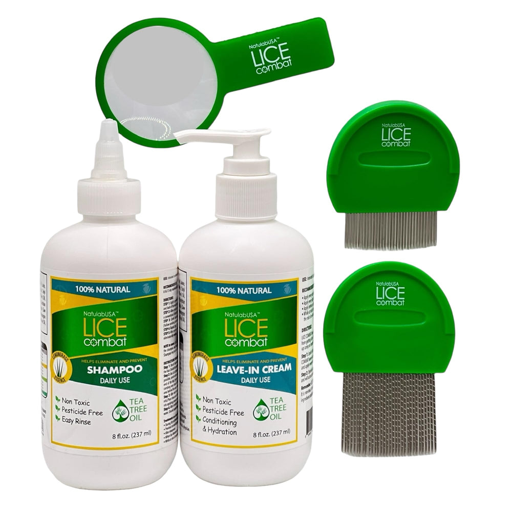 NatulabUSA Magnifying glass aids careful inspection of hair.