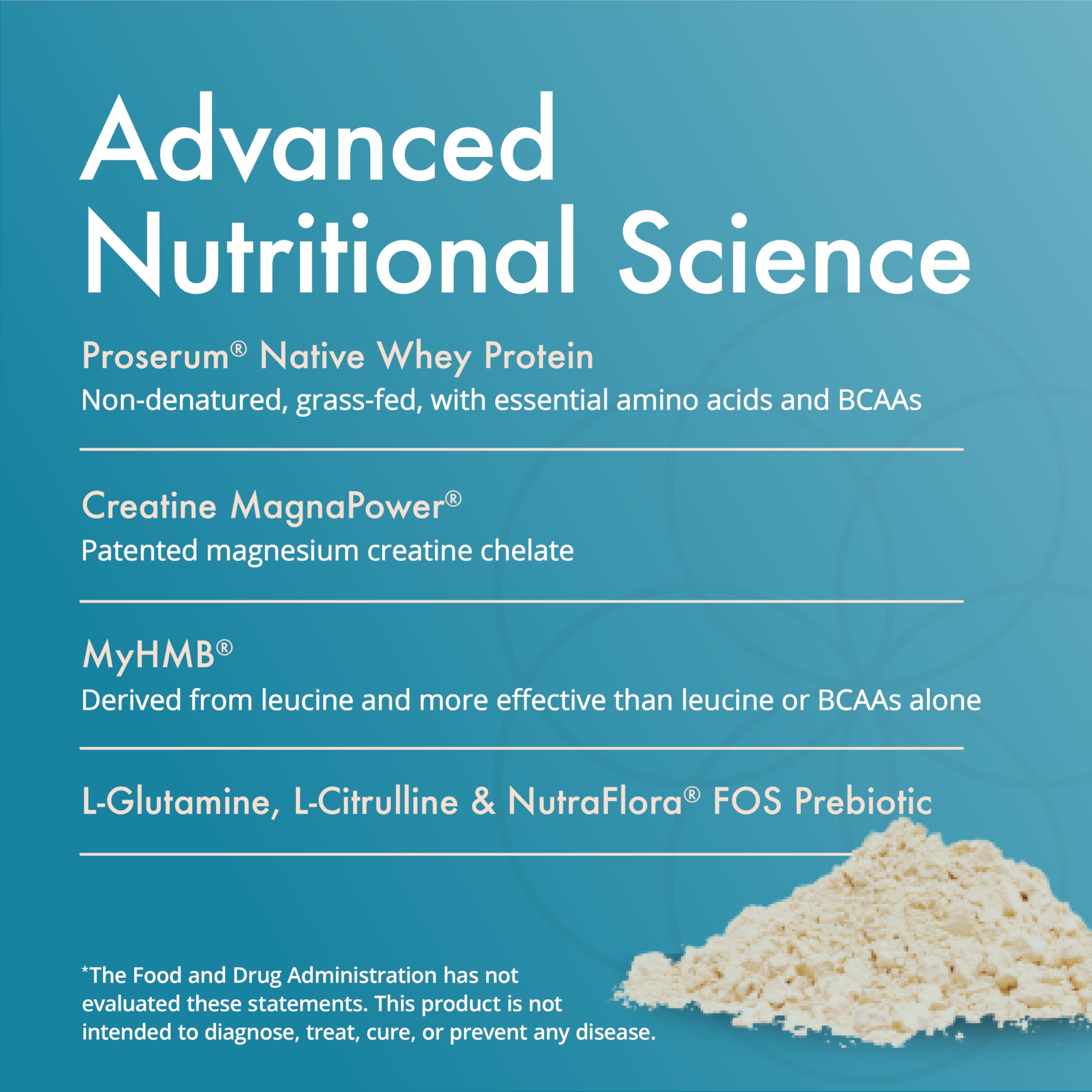 Natura Health Products Amino Whey Pro Advantage ingredients panel shows HMB and creatine.