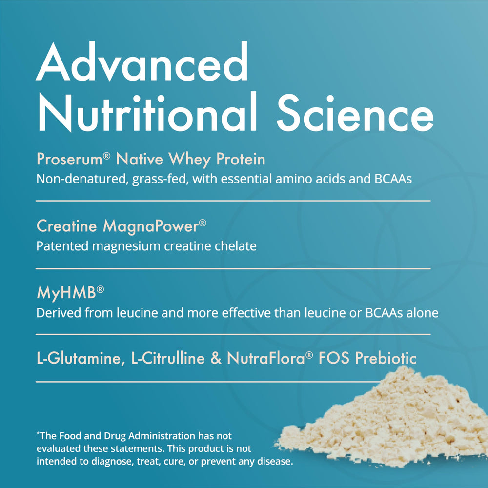 Natura Health Products Amino Whey Pro Advantage ingredients panel shows HMB and creatine.