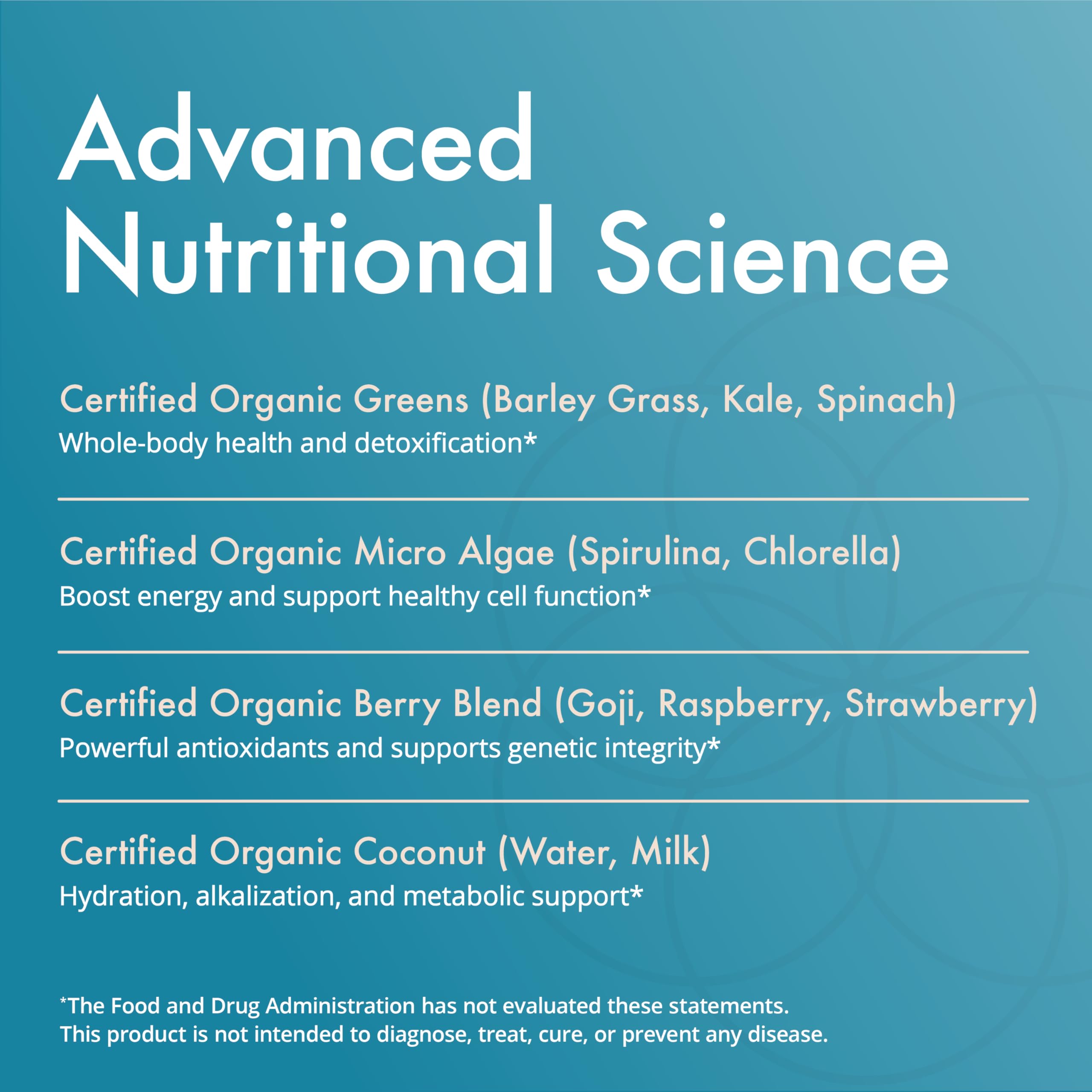 Natura Health N-Liven green blend of barley grass, kale, and spinach for active days.