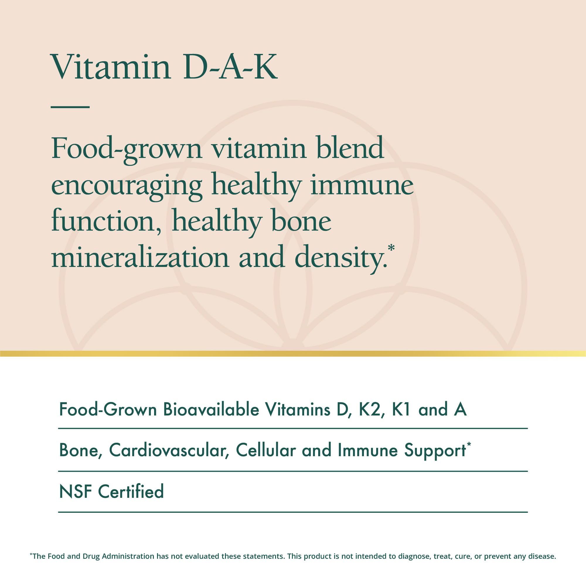 Closeup of Natura Health Products Vitamin D-A-K capsules