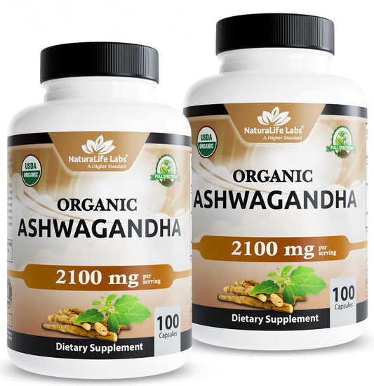 NaturaLife Labs Ashwagandha bottle front for daily wellness routine