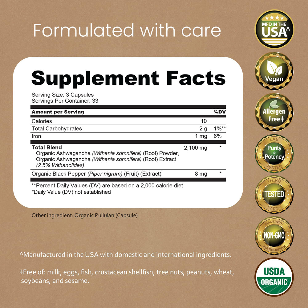 NaturaLife Labs Ashwagandha bottle side view highlighting packaging