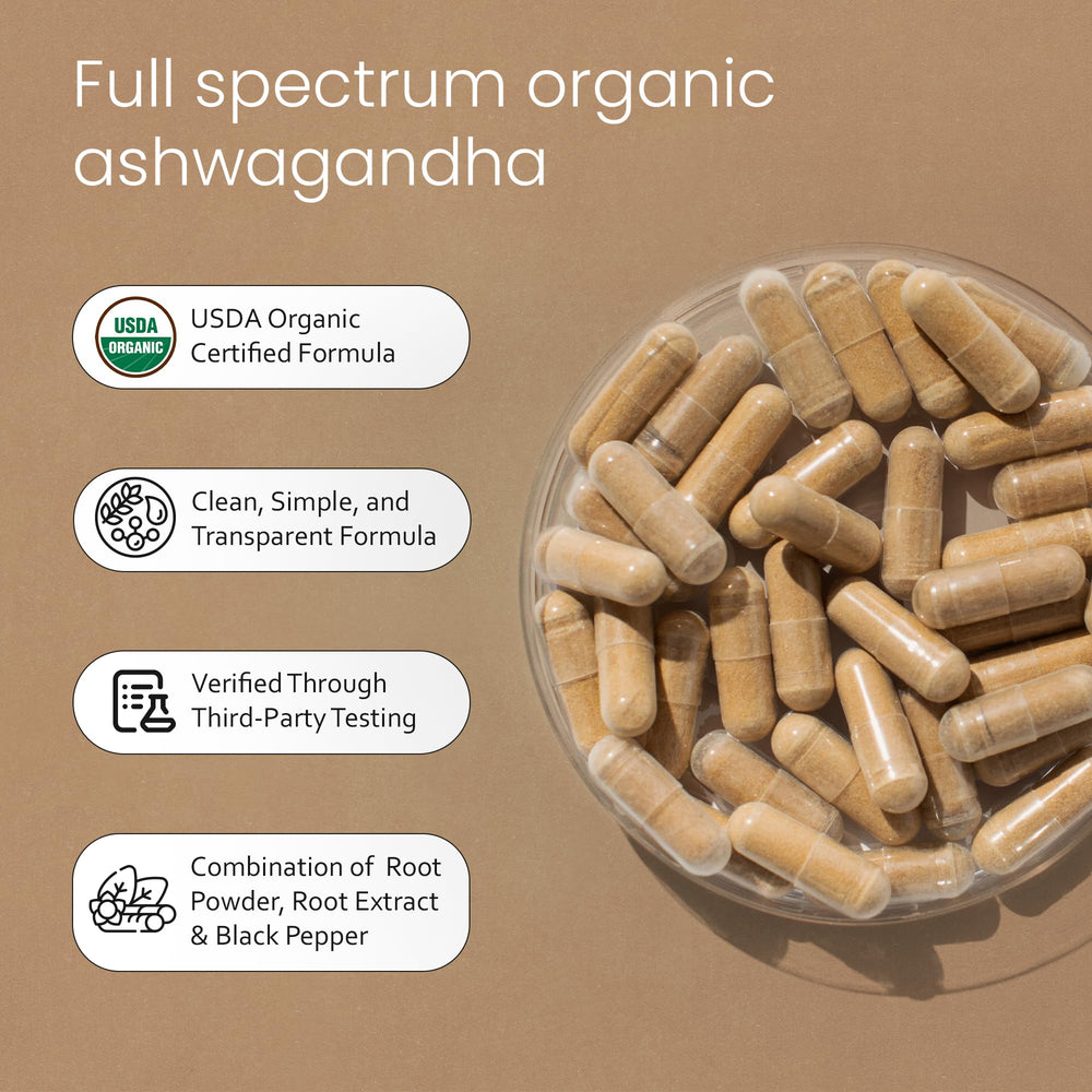 NaturaLife Labs Ashwagandha capsules close-up with 2100 mg per serving