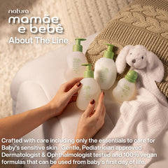 Natura Mamãe e Bebê eco-friendly packaging and vegan sourcing.