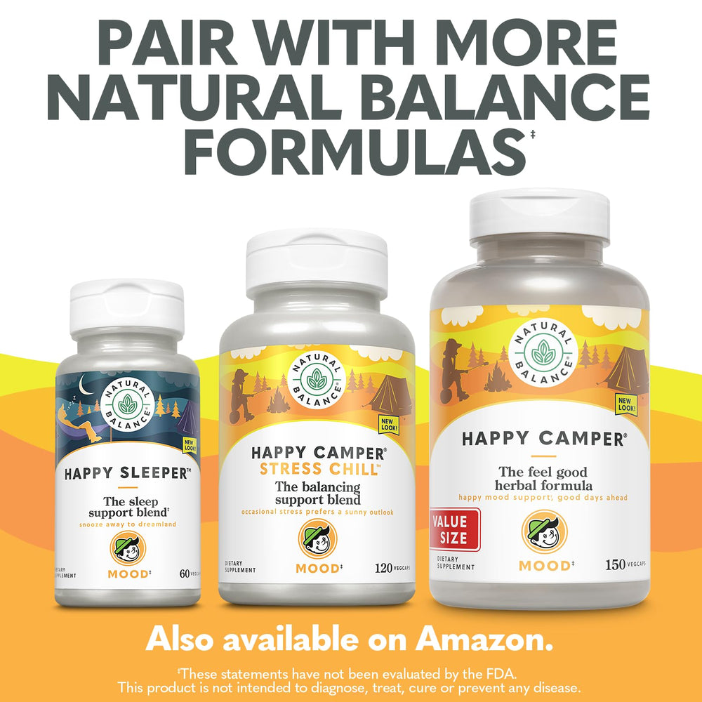 Natural Balance Happy Camper lifestyle shot conveying calm and balance