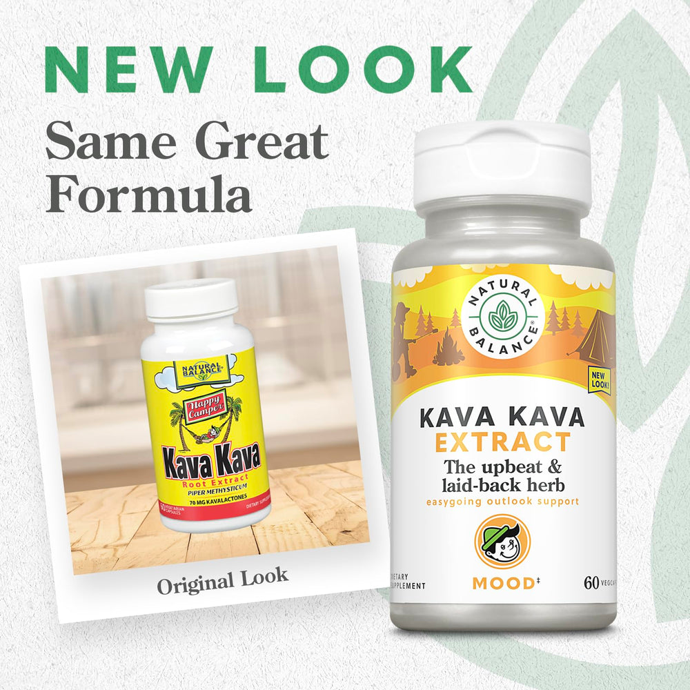 Natural Balance Kava Kava Root Extract capsules offer convenient daily calm.