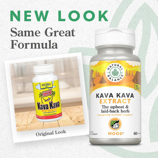 Natural Balance Kava Kava Root Extract capsules offer convenient daily calm.