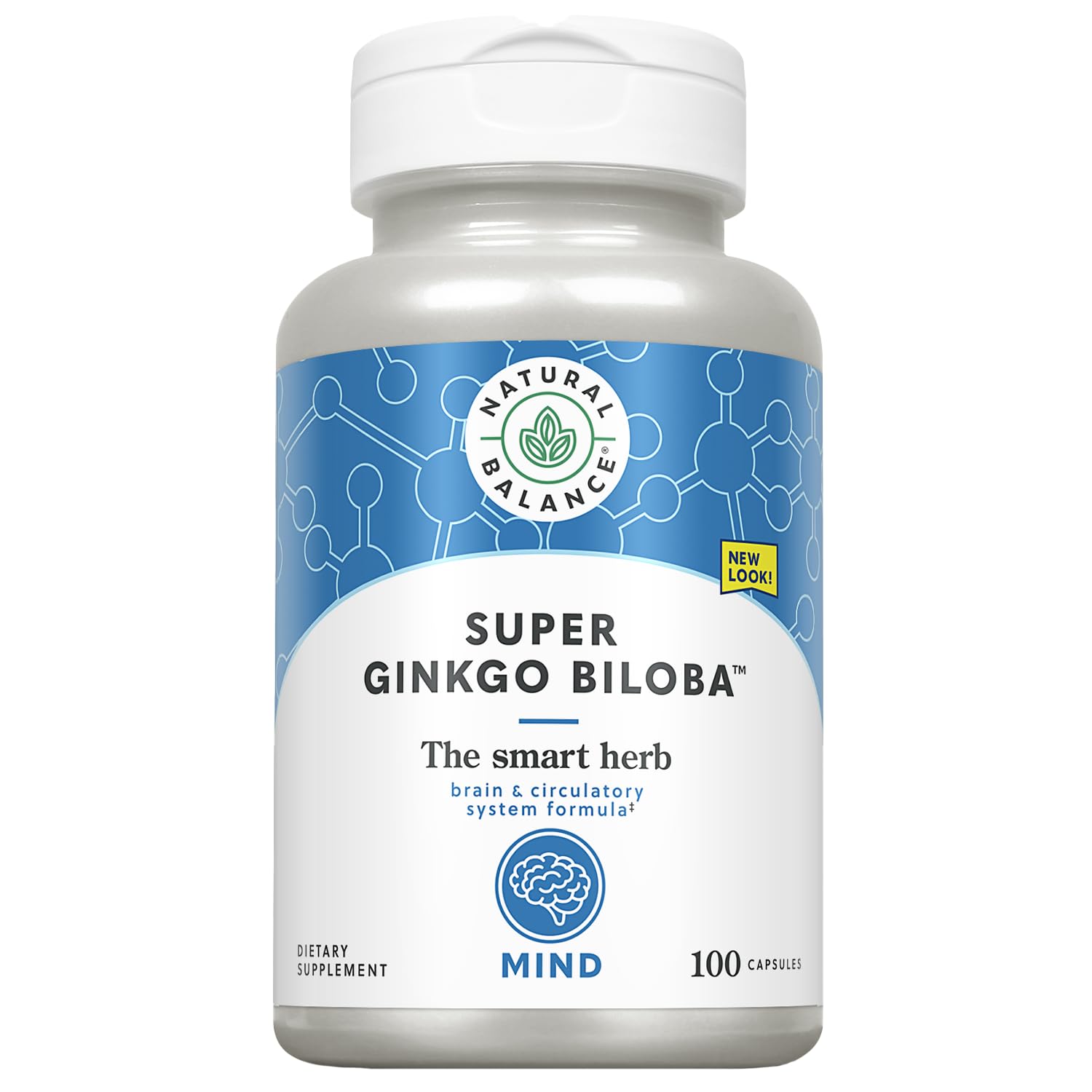 Natural Balance Super Ginkgo Biloba Plus bottle on desk signaling focus support for daily tasks