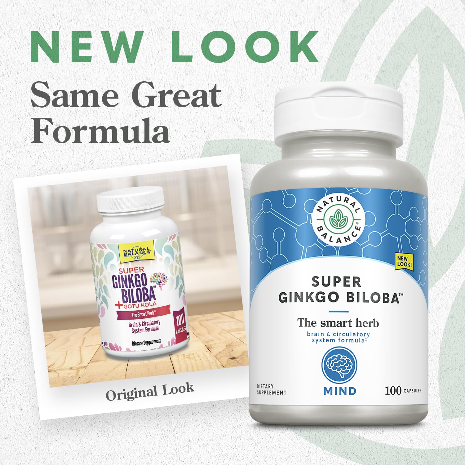 Natural Balance Super Ginkgo Biloba Plus capsules on display indicating memory and circulation support