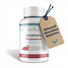 Natural BioScience Berberine Phytosome bottle showing enhanced absorption features for metabolic support