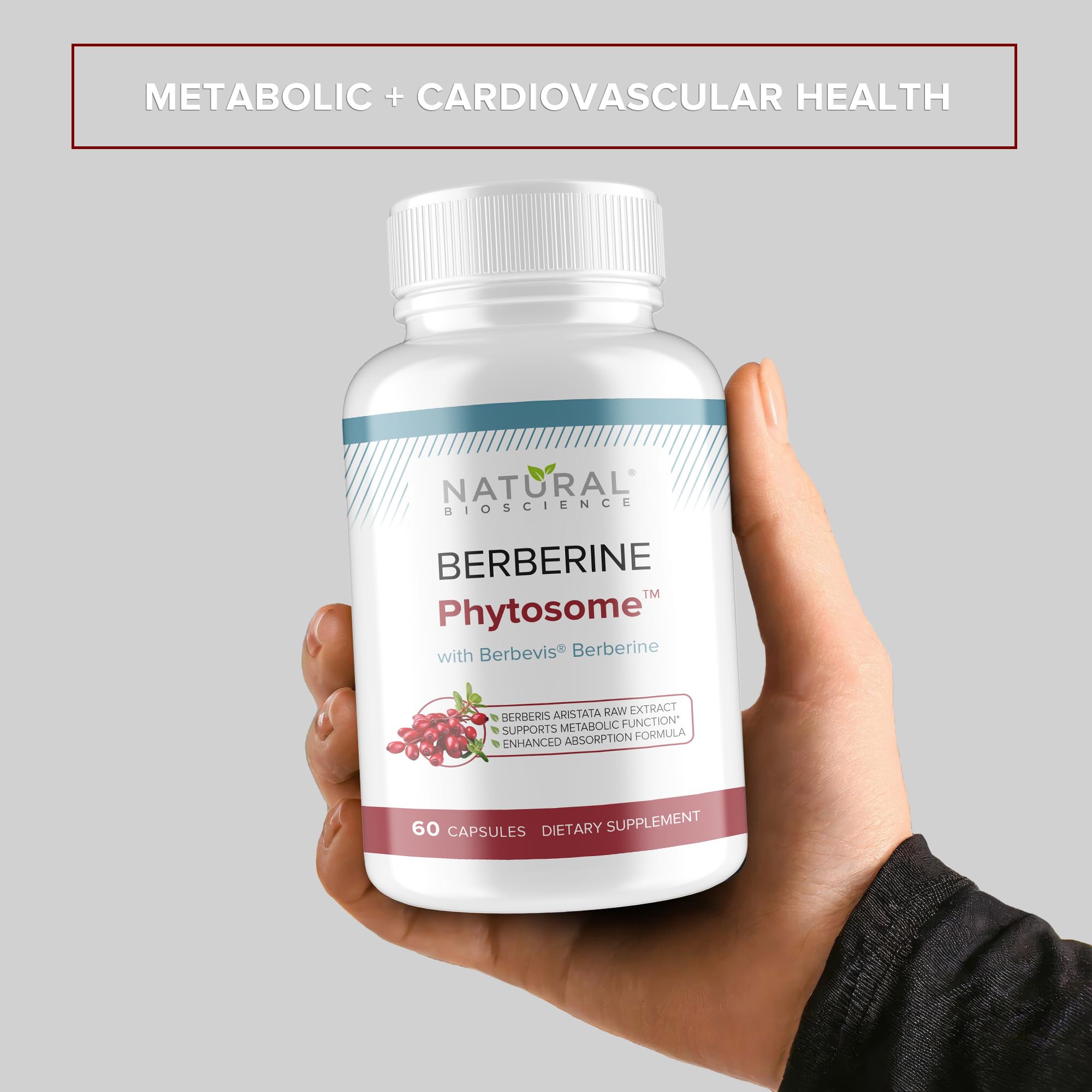 Natural BioScience Berberine Phytosome capsule open for easy daily use