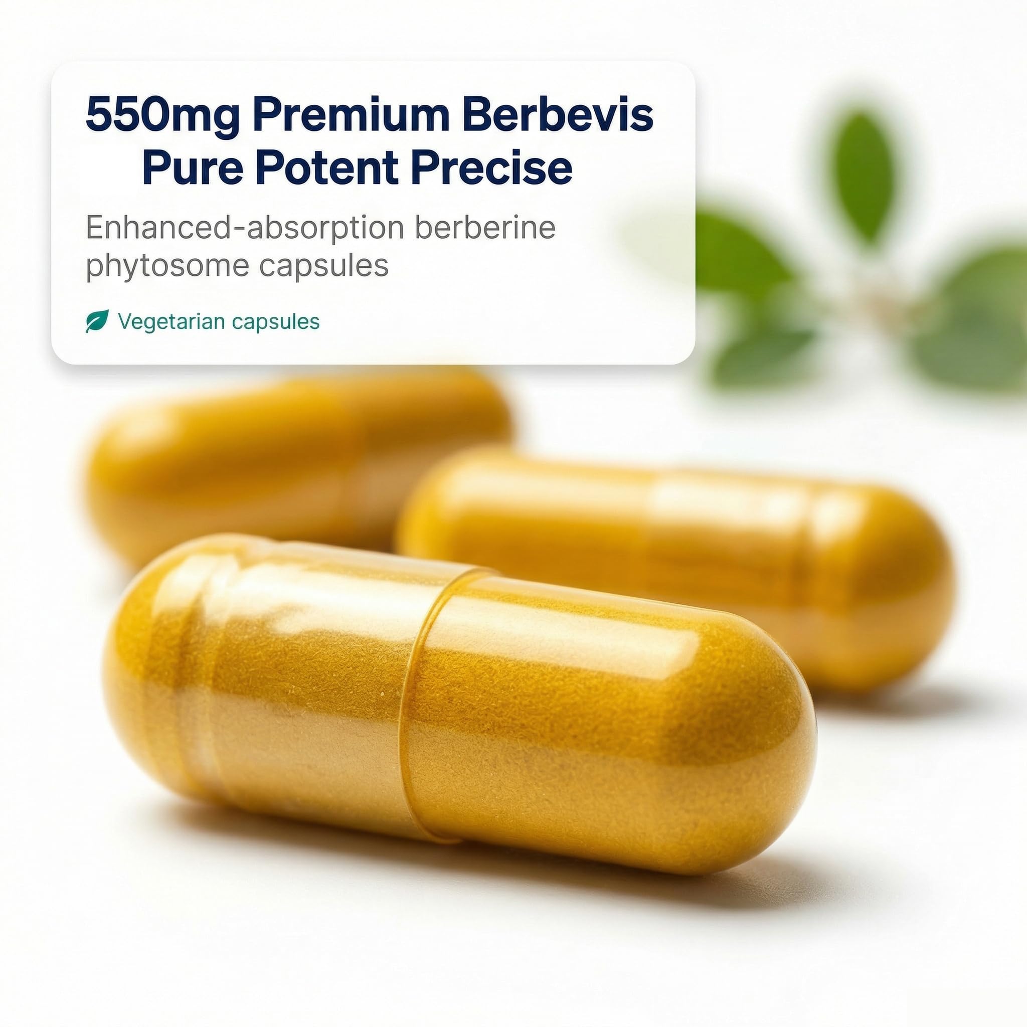 Natural BioScience Berberine Phytosome with Berbevis ingredient indicating advanced absorption