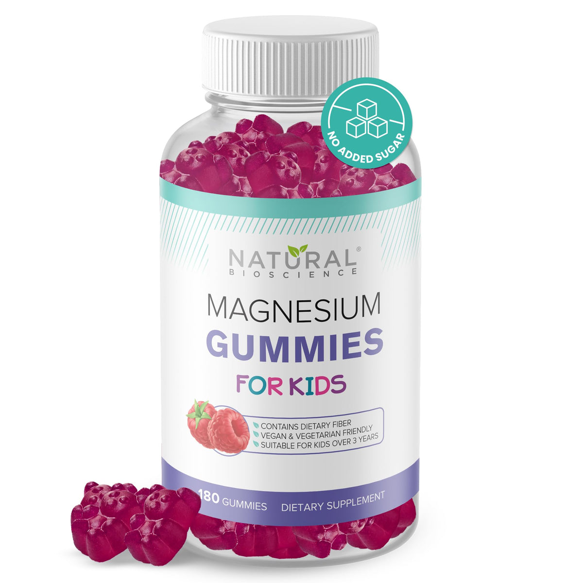 Natural BioScience Calm Kids Gummies bottle displaying sugar-free sleep support potential