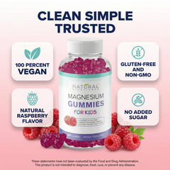 Natural BioScience Calm Kids Gummies label showing vegan and gluten-free features