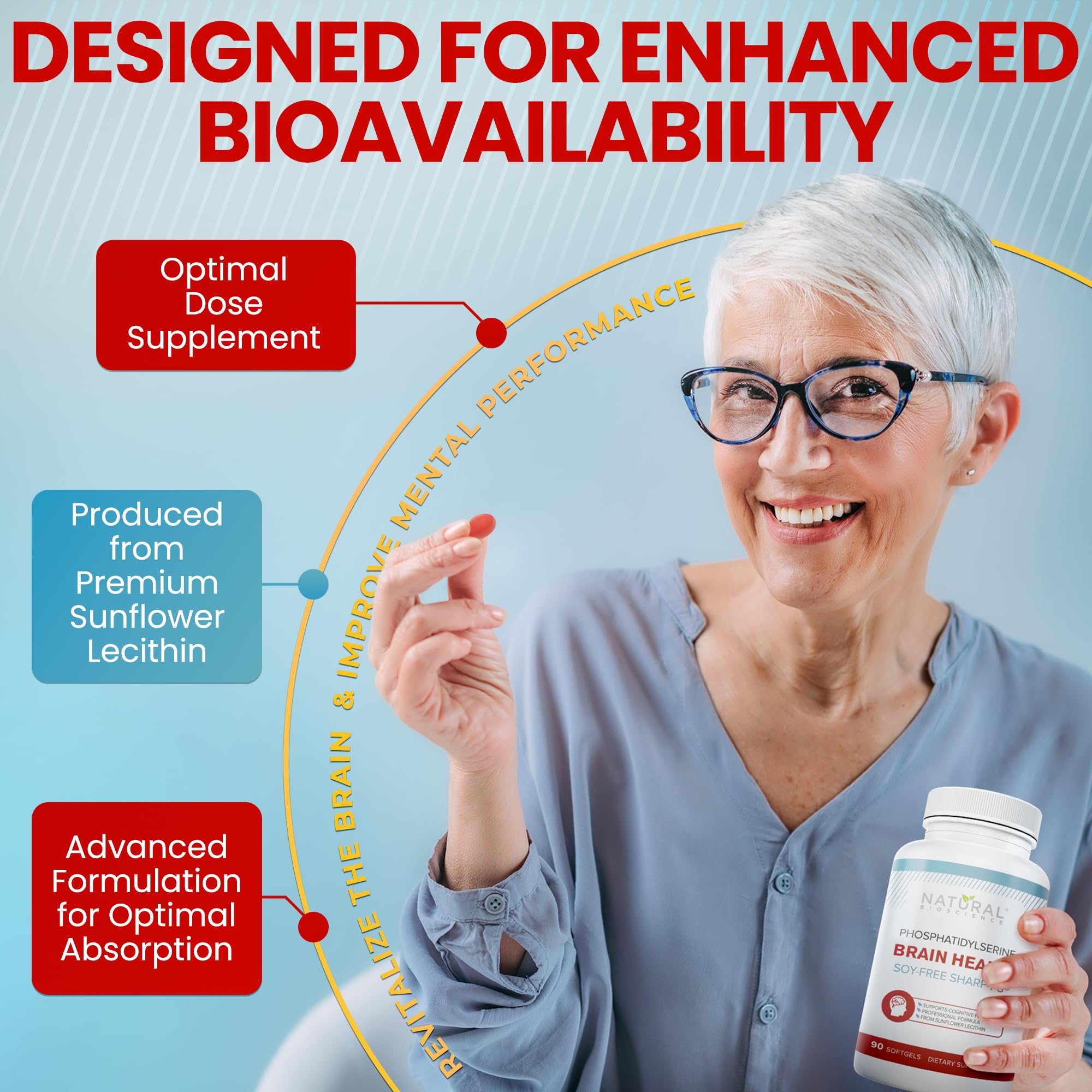 Natural BioScience PS100 packaging front featuring Sharp PS-Green branding for potency.