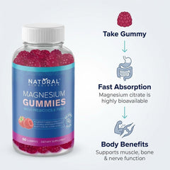 Natural BioScience vegan magnesium gummies soft chews supporting muscle and nerve health