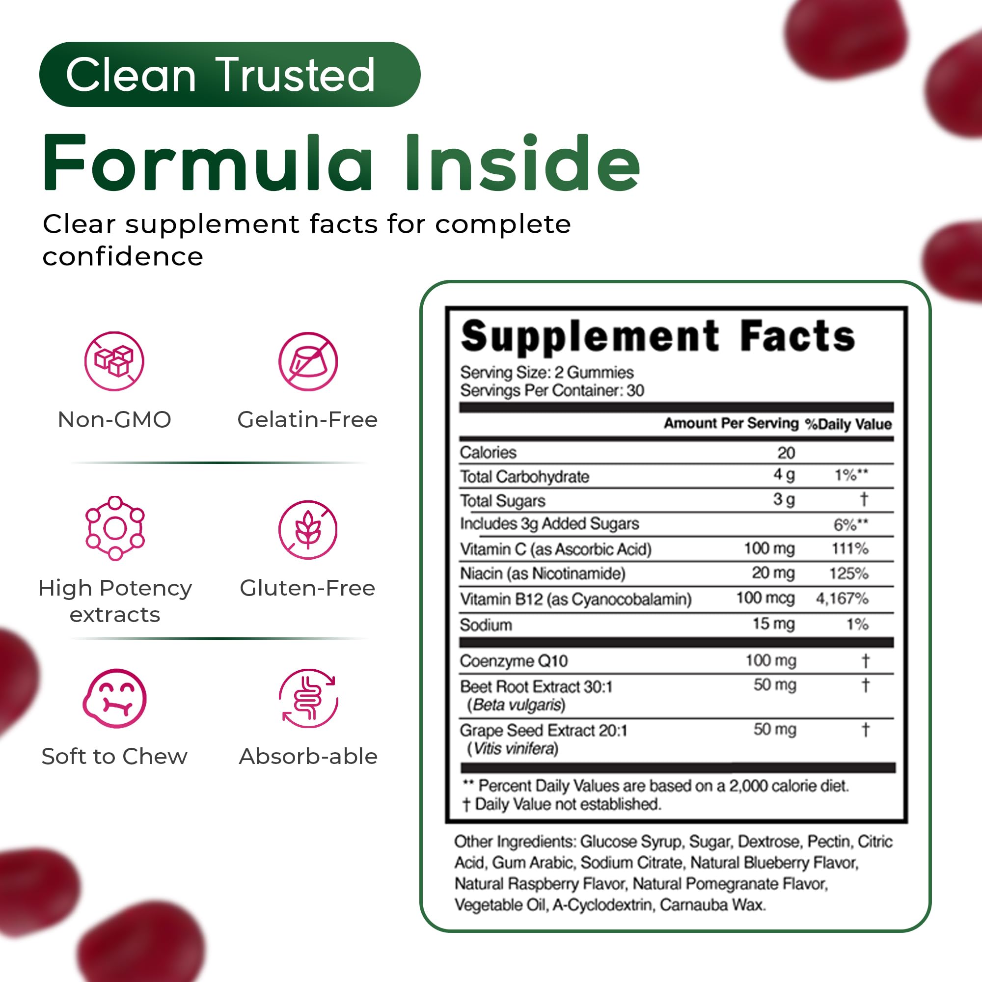Just Beet It gummies display beet chews promoting healthy circulation.
