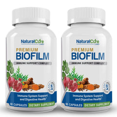 Natural Cure Labs Biofilm Complex bottle with capsules for daily wellness support