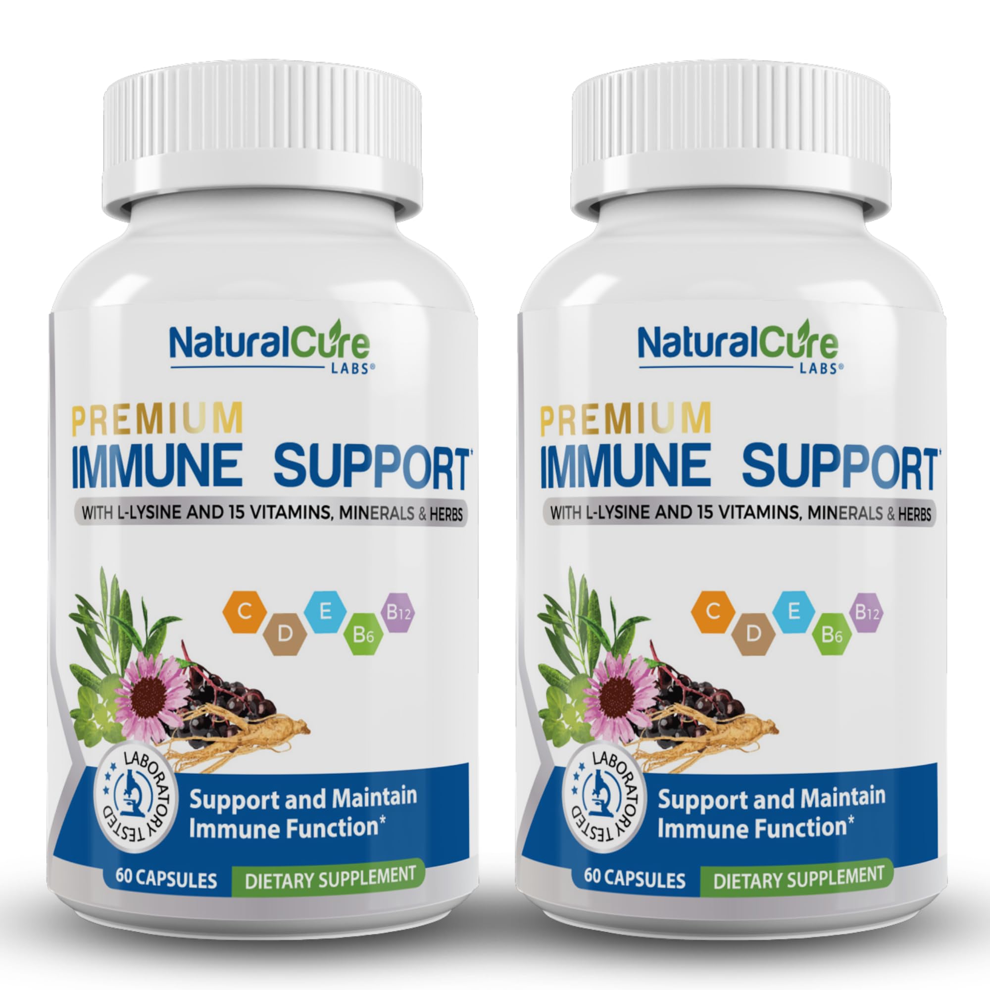 Natural Cure Labs immunity support bottle showing premium capsules for daily wellness