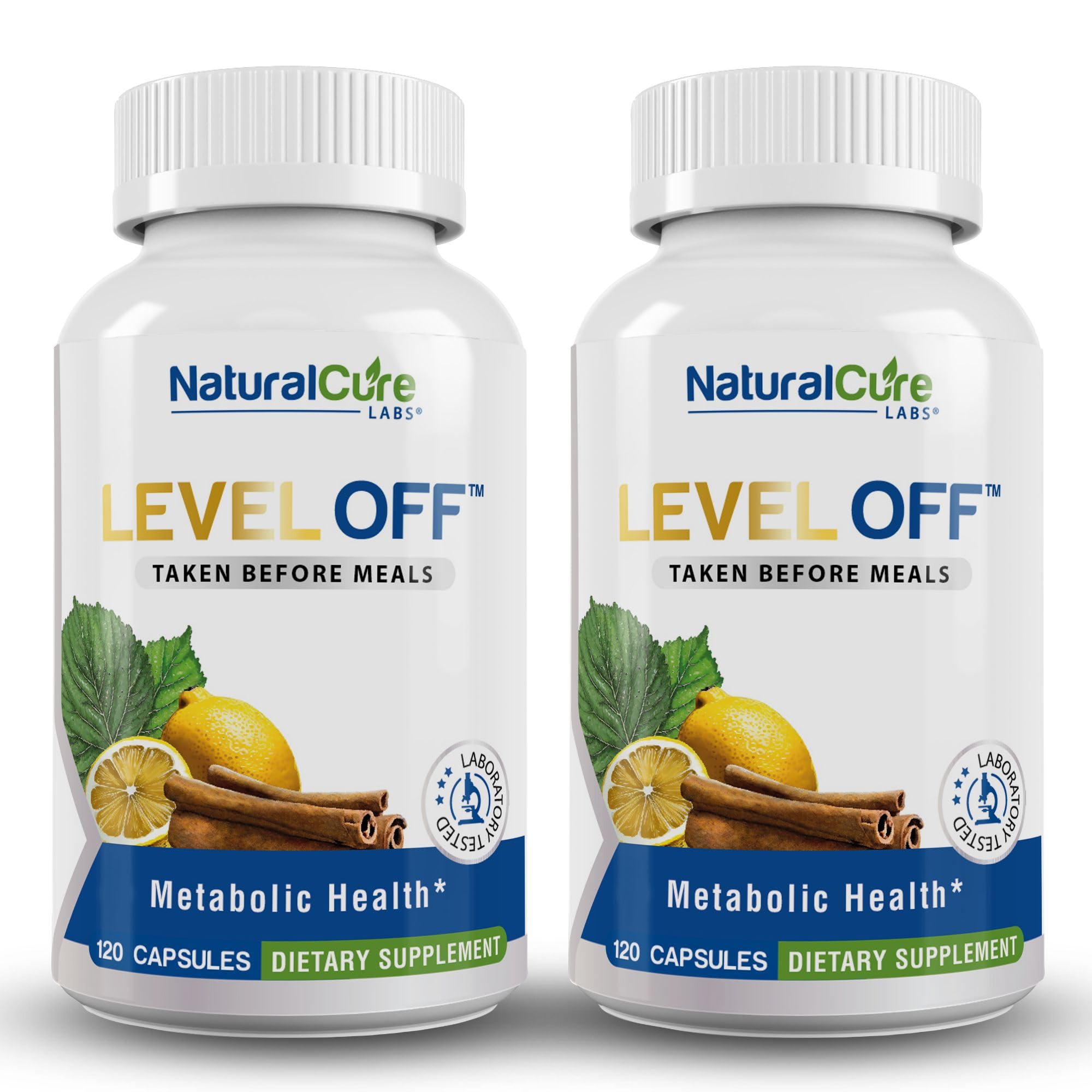 Natural Cure Labs Level Off bottle front for post-meal support on the go.