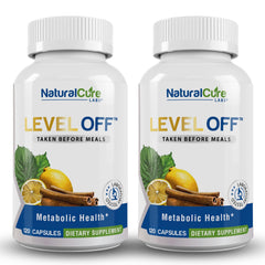 Natural Cure Labs Level Off bottle front for post-meal support on the go.