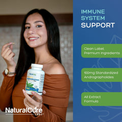 Natural Cure Labs Andrographis capsules closeup of vegan capsules