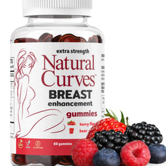 Natural Curves Breast Enhancement Gummies bottle: convenient daily support for fuller curves.