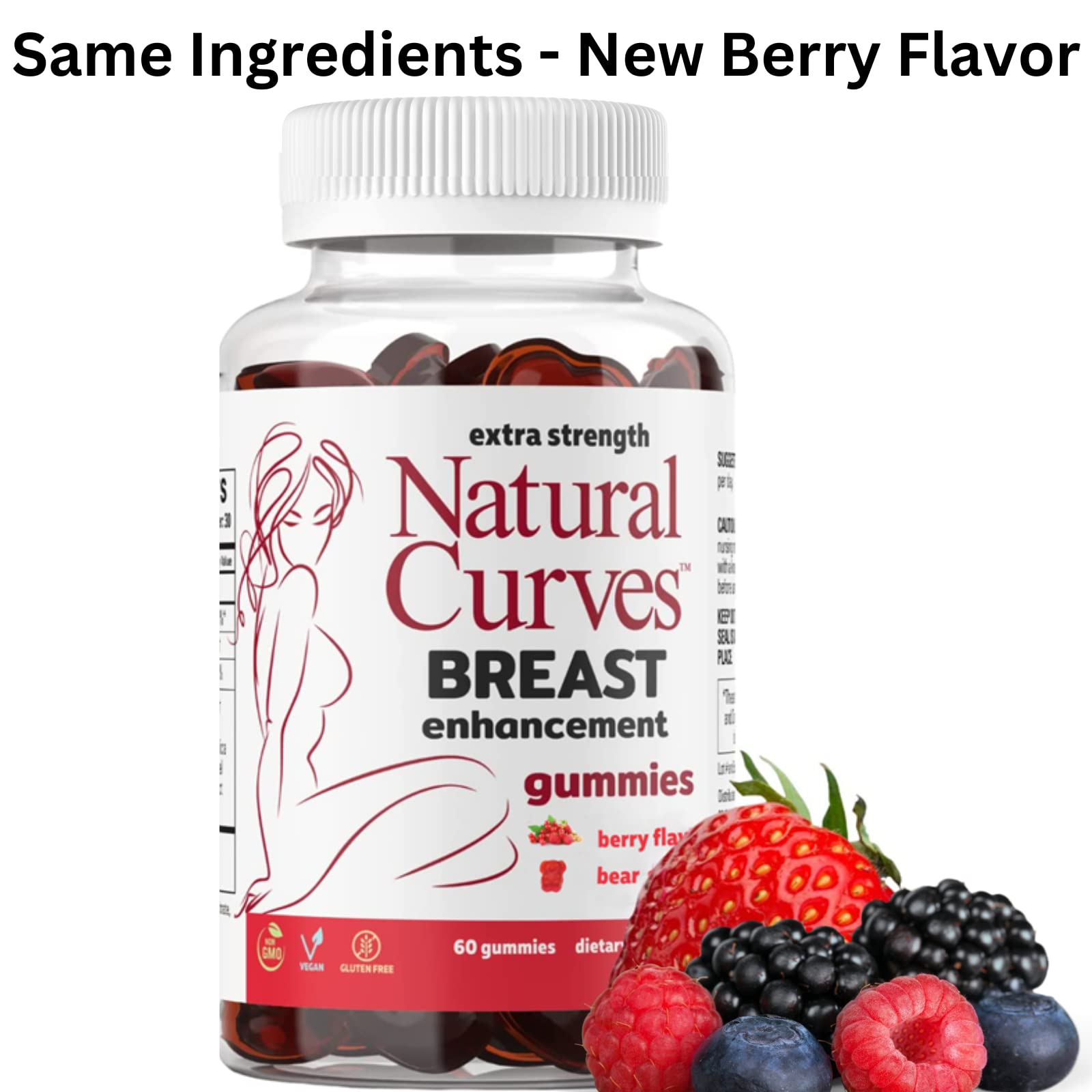 Natural Curves Gummies pour image shows easy, daily serving.