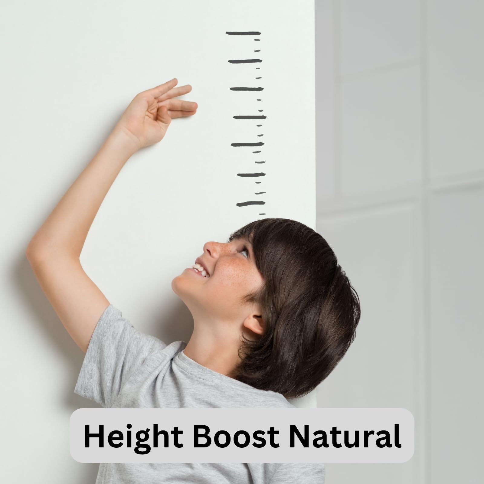 Growth chart graphic illustrating potential height progress with Height Boost