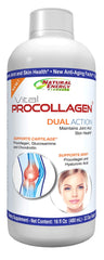 Natural Energy Vital Procollagen bottle front shows easy skin and joint support.