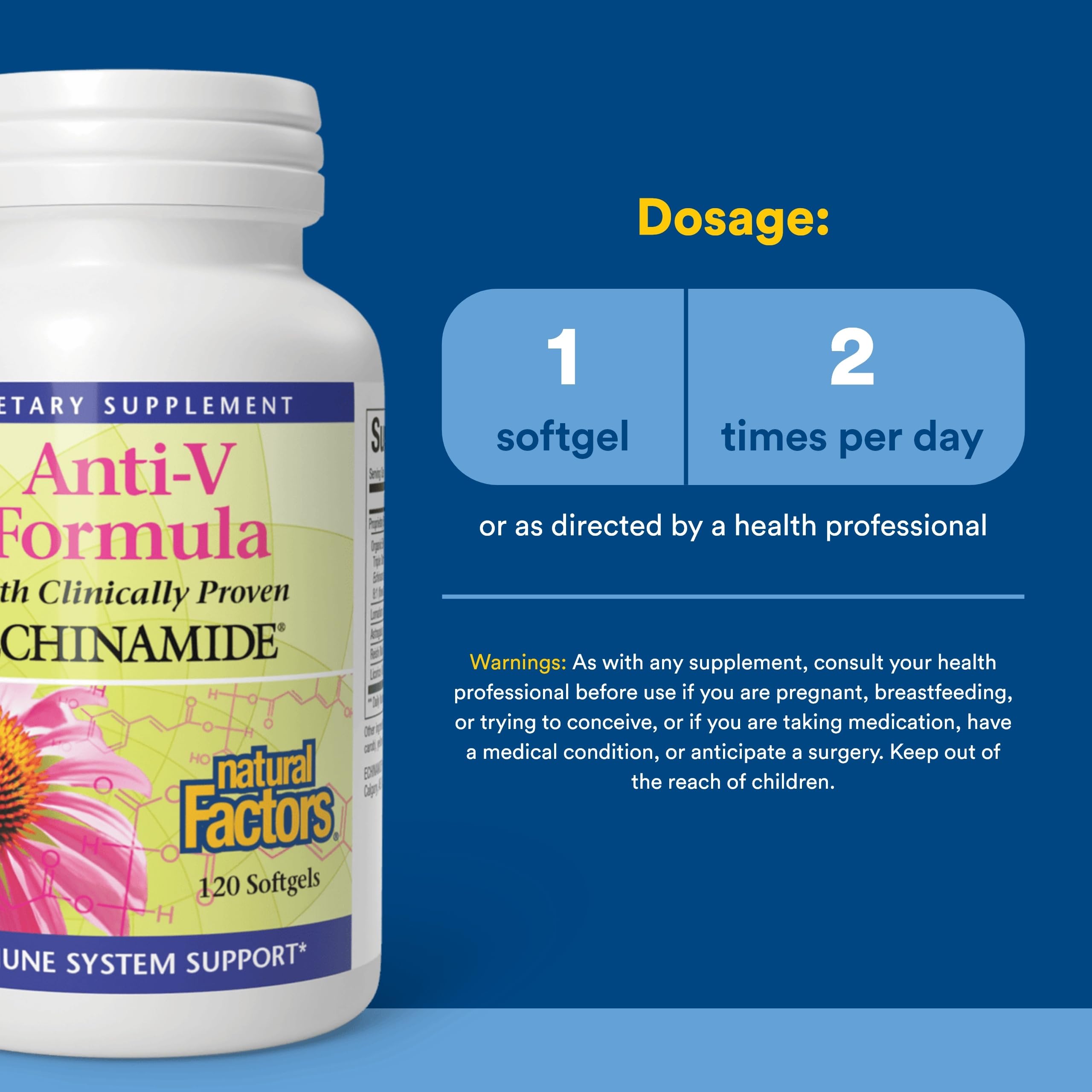 Softgels from Natural Factors Anti-V Formula close-up