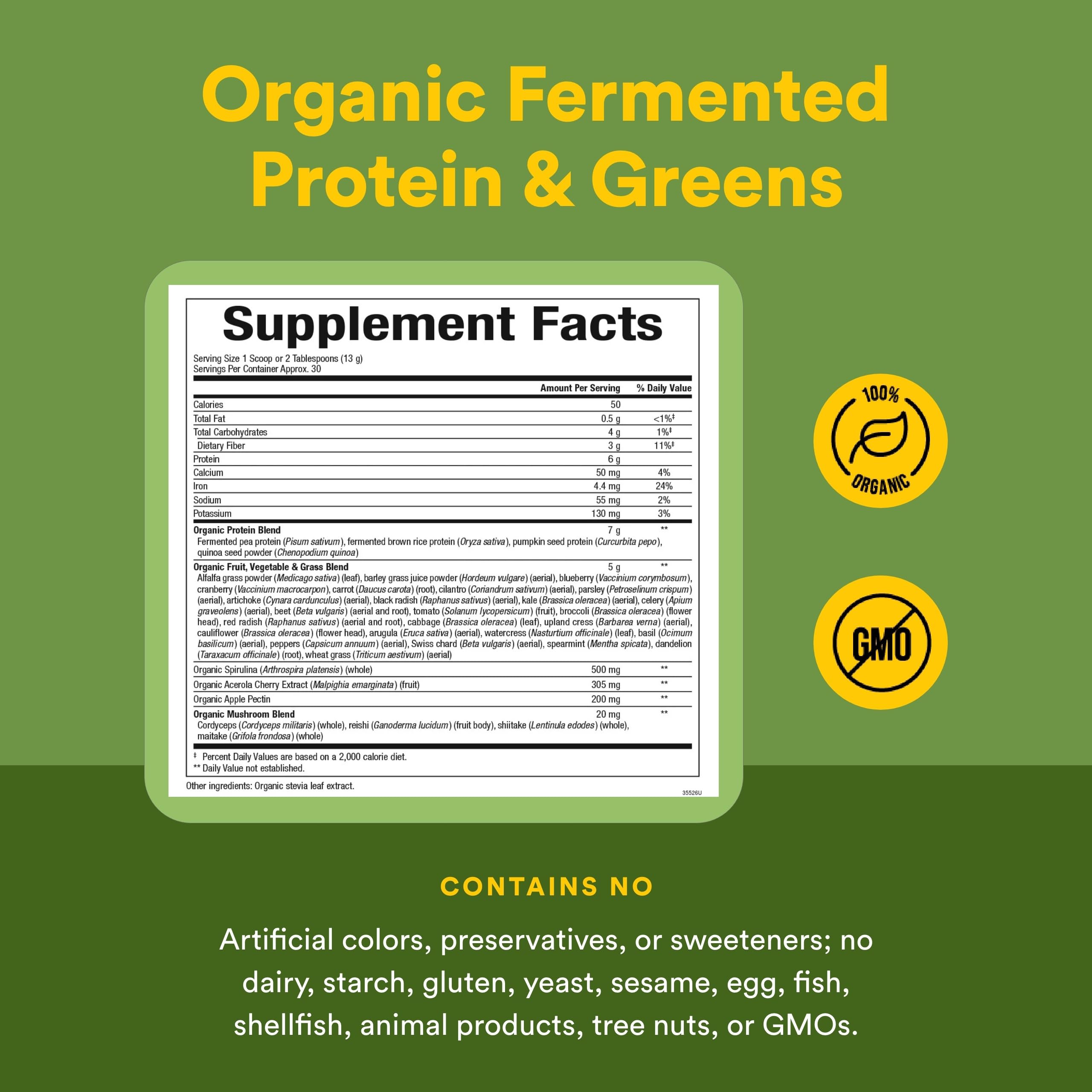 Natural Factors greens powder with colorful fruits and vegetables provides phytonutrient variety for everyday meals.